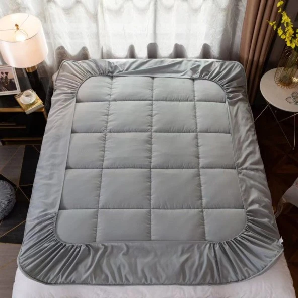 quilted cotton filling noiseless fitted mattress pad
